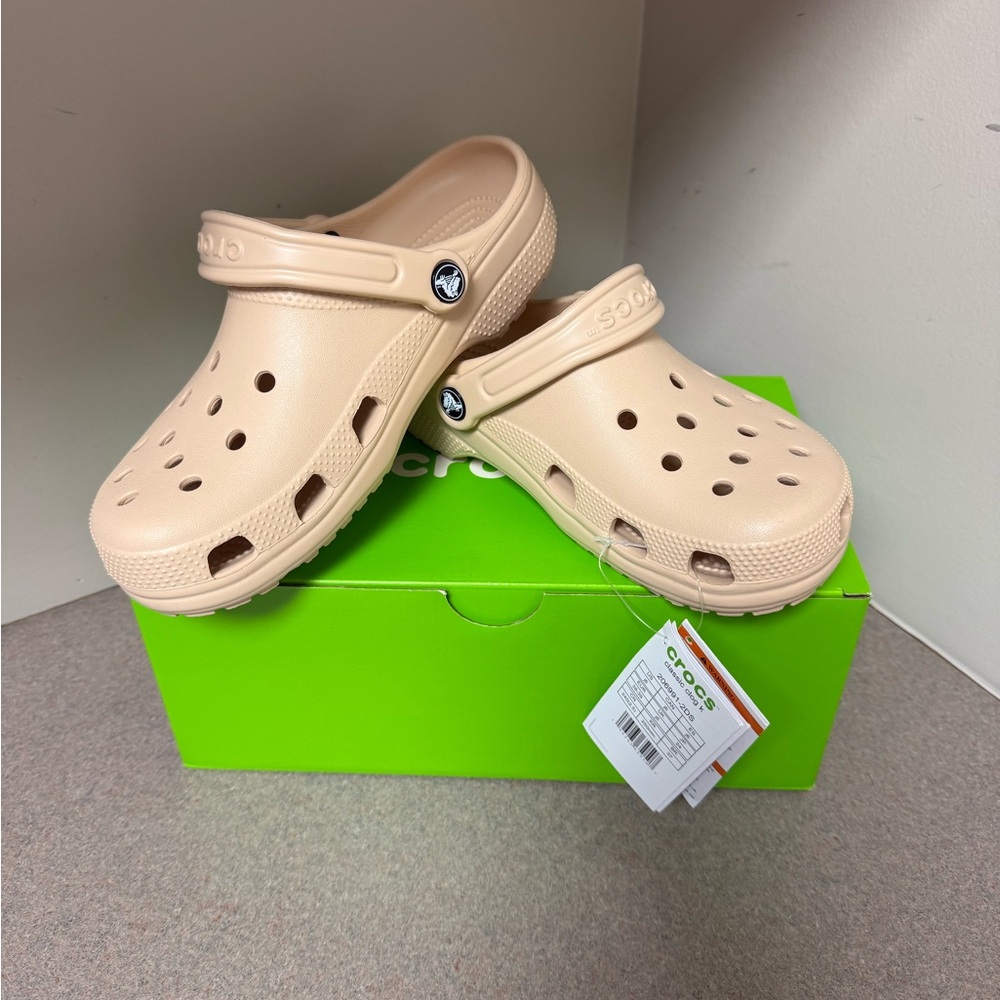 CROCS Kids Classic Clog in Nude/Tan Color